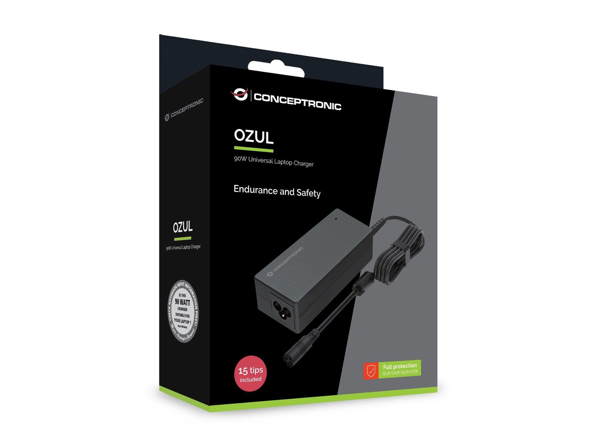 Carregador de Portátil Universal CONCEPTRONIC OZUL08B15 (90 W - 2 A - 6 A - Preto), miniatura 5