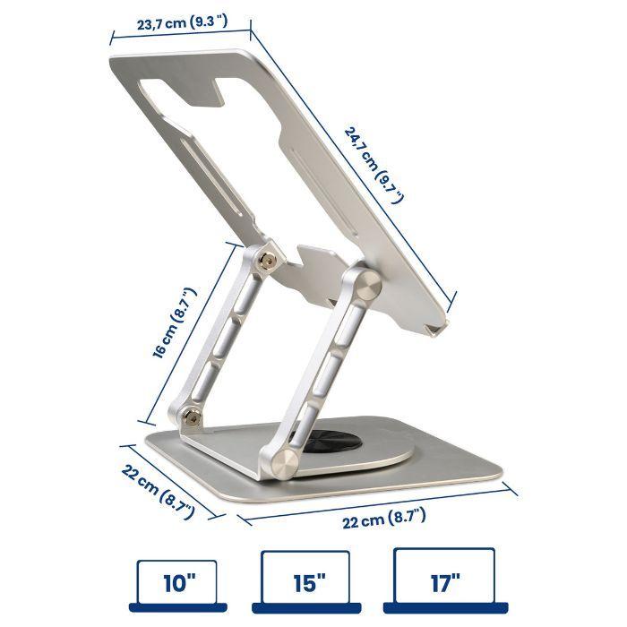 Suporte para Computador Portátil EWENT EW1267 (10" a 17,3" - Prateado) — miniatura 2