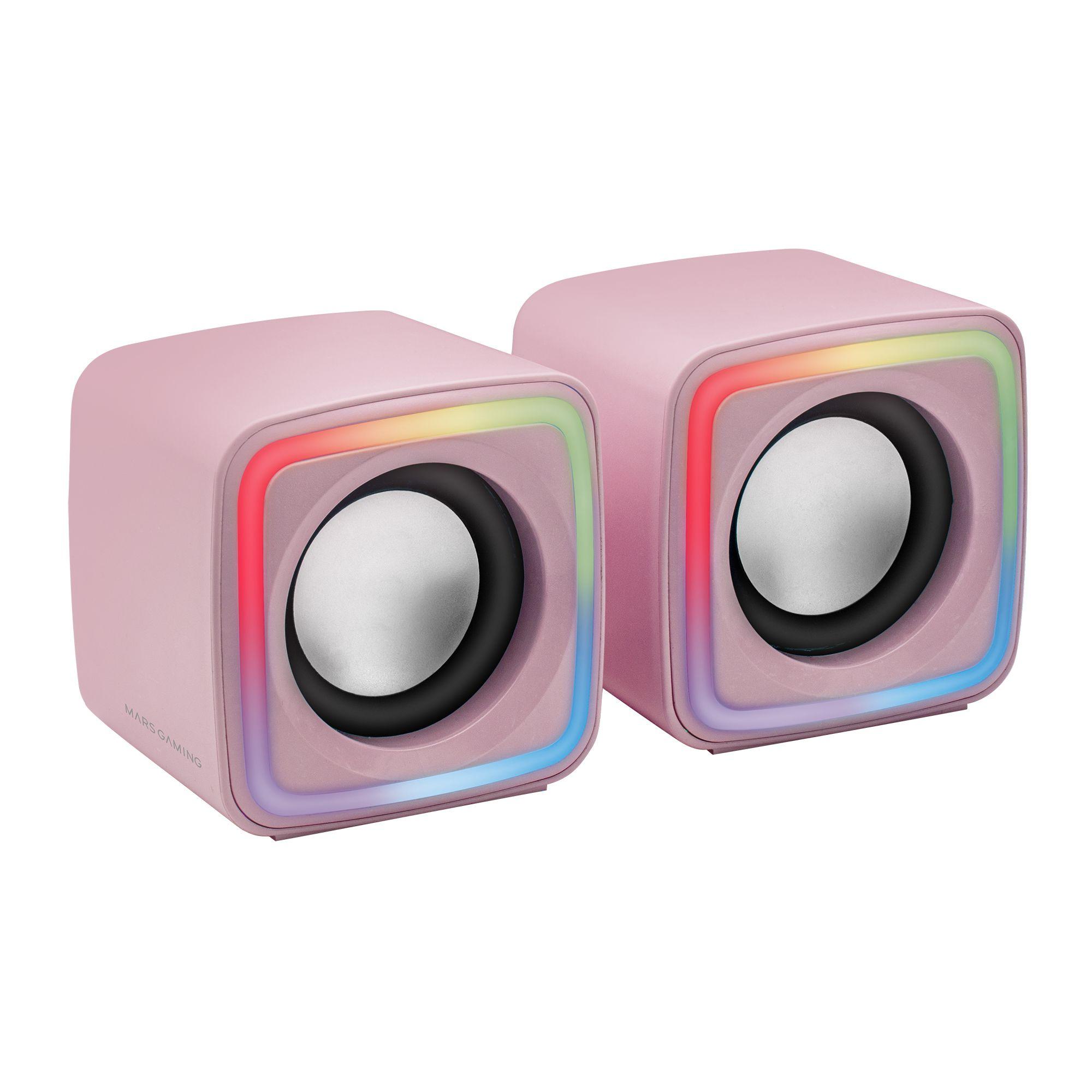 Colunas MARS GAMING MSCUBEP (Com fios - 8 W - Rosa)