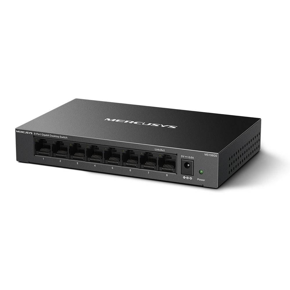 Switch de Rede MERCUSYS MS108GS (Gigabit Ethernet - 0,5 MB - 16 Gbit/s - Preto), miniatura 2