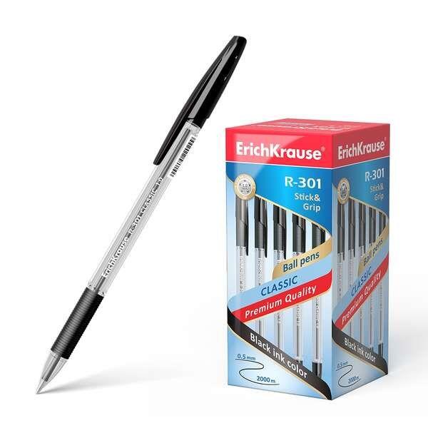 Esferográfica ERICHKRAUSE R-301 Stick&Grip (Preto)