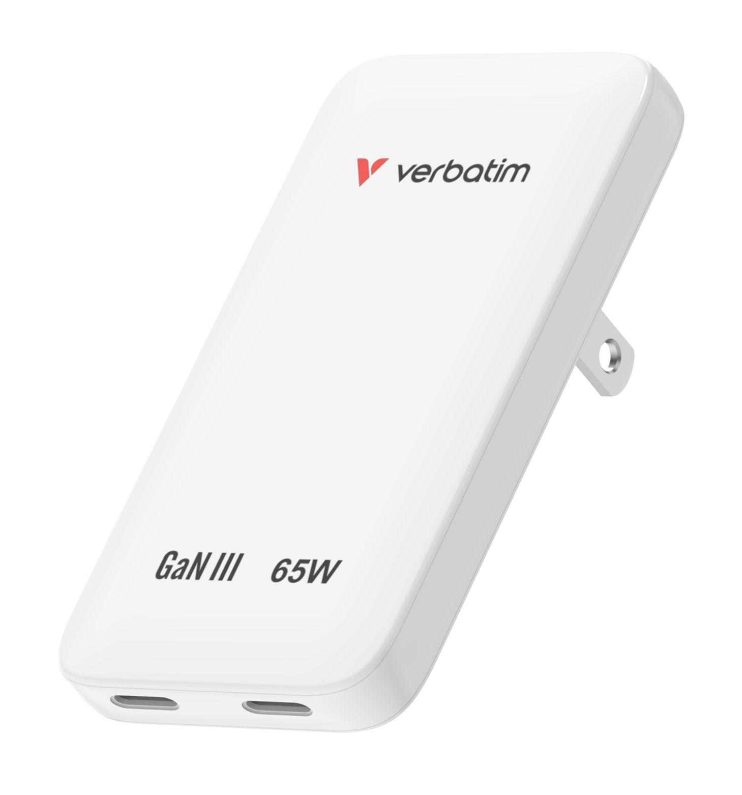 Carregador de Dispositivos Móveis VERBATIM 30281 (65 W - Branco)