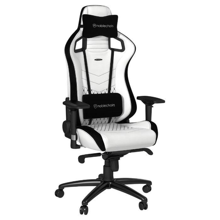 Cadeira Gaming NOBLECHAIRS EPIC (Poliuretano e pele sintética - Alumínio - Preto e branco - Branco/Preto) — miniatura 5
