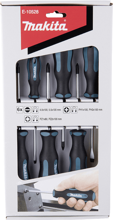 Jogo de Chaves de Fenda MAKITA E-10528 (6 Peças - SL/PH/PZ)