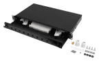 Painel de Fibra Ótica LANBERG FOP1-12SS-LDB (1U, 19", 12x SC Simplex ou 12x LC Duplex - Preto)