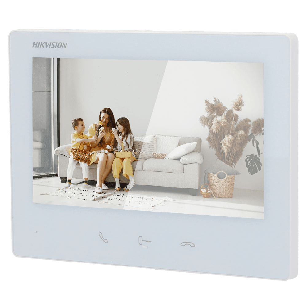 Monitor de Videoporteiro HIKVISION DS-KH7300EY-TE2/White (7" Tátil - 2 Fios HD - Branco)