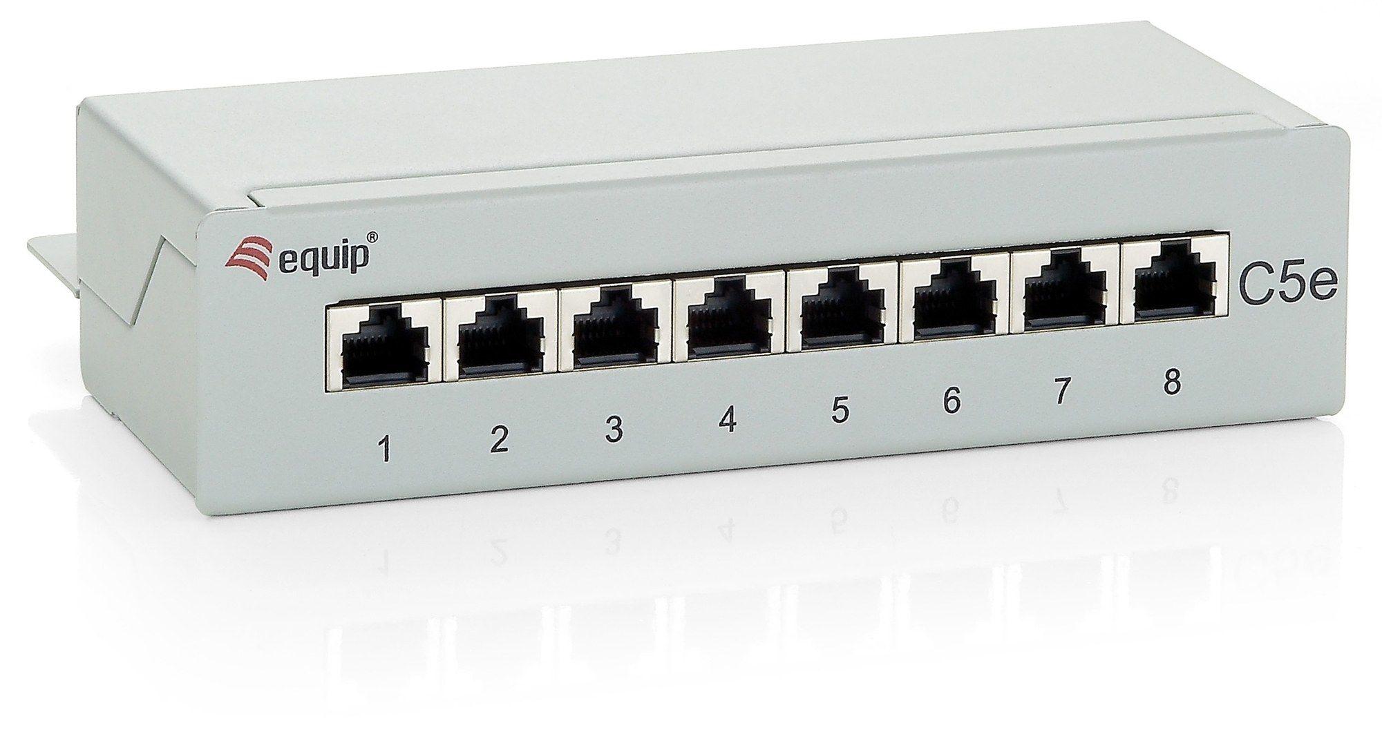 Painel de Patch de Secretária EQUIP 227308 (8 Portas RJ45 - Cat5e FTP - Cinzento)