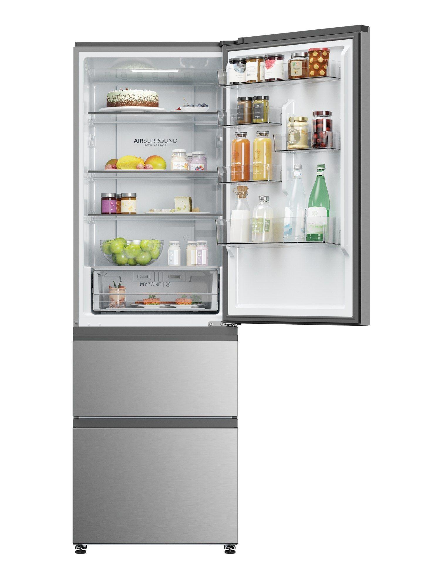 Frigorífico Combinado Independente HAIER HTW3618ENMG (360 l - hOn - 185x59,5x66,7 cm - Inox) — miniatura 2