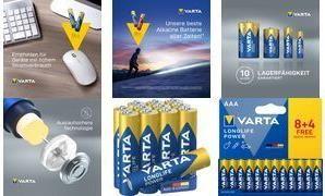 Pilhas Alcalinas VARTA LONGLIFE Power AAA LR03 (12 Unidades)
