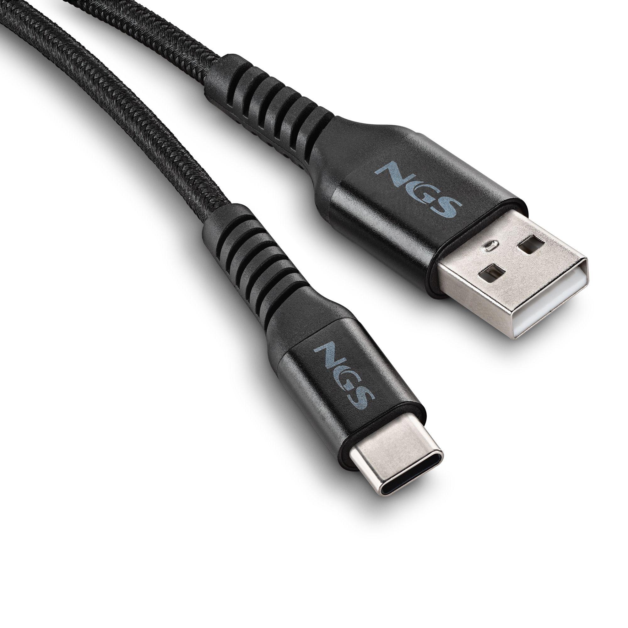 Cabo USB NGS KNOT-AC (1 m - USB C - USB A - Preto) — miniatura 2