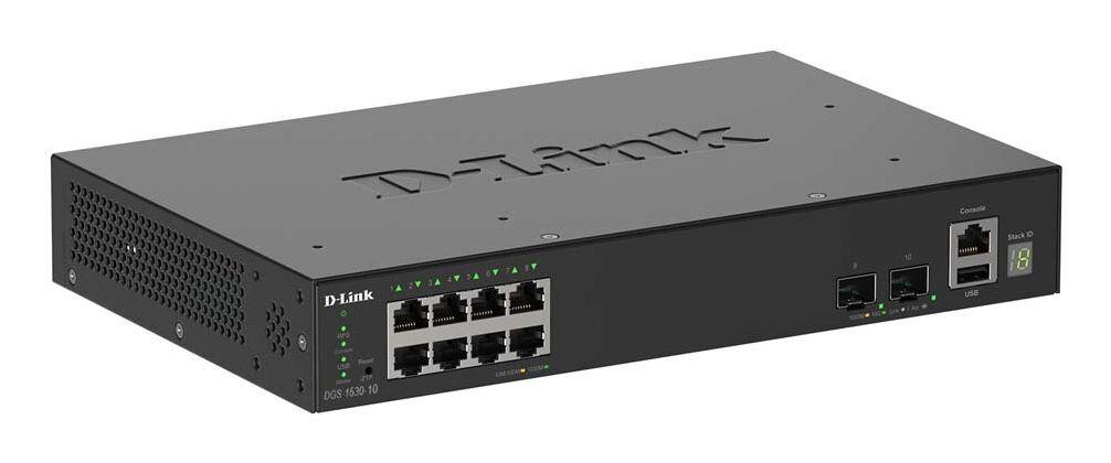 Switch Gerido Empilhável D-LINK DGS-1530-10/E (Gigabit Ethernet - 1,5 MB - 56 Gbit/s - Preto)