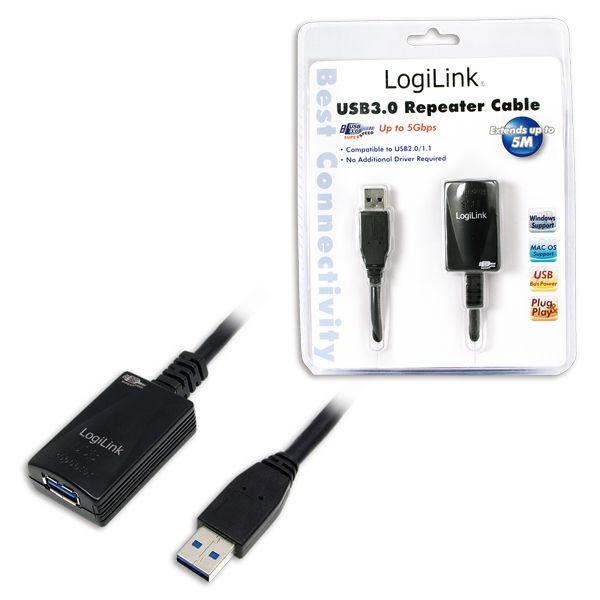 Cabo de Extensão Ativo LOGILINK UA0127 (5 m - USB-A - USB 3.0/2.0/1.1 - Preto), miniatura 2
