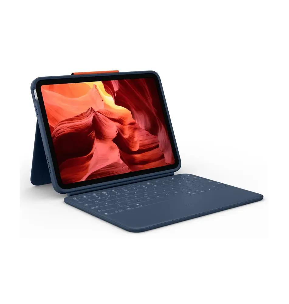 Teclado LOGITECH Rugged Combo 4 Touch for iPad 10th gen (CH - Acoplamento - Smart Connector - Azul Clássico)