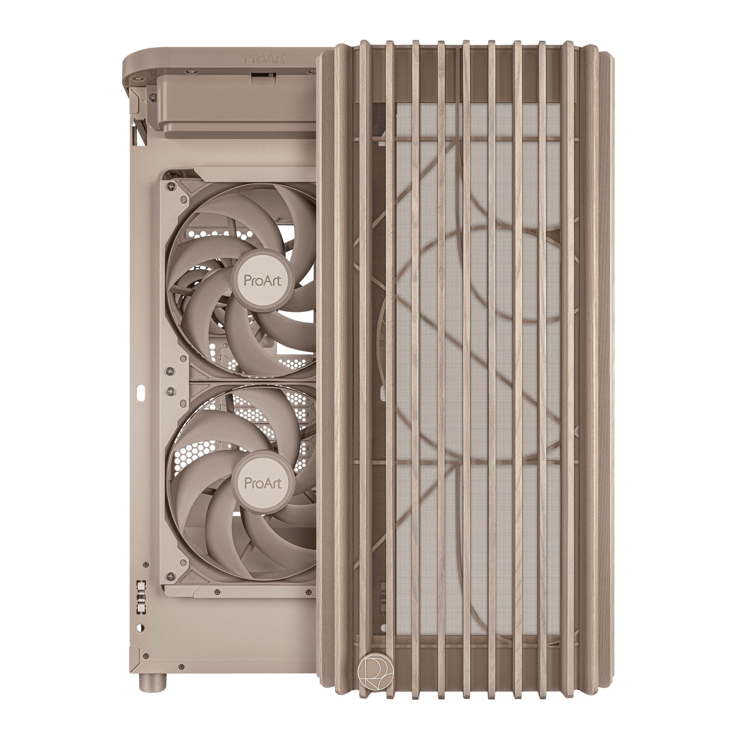 Caixa PC ASUS ProArt PA401 Wood Mesh PWM (Tower - Madeira - 16 cm - Bege), miniatura 4