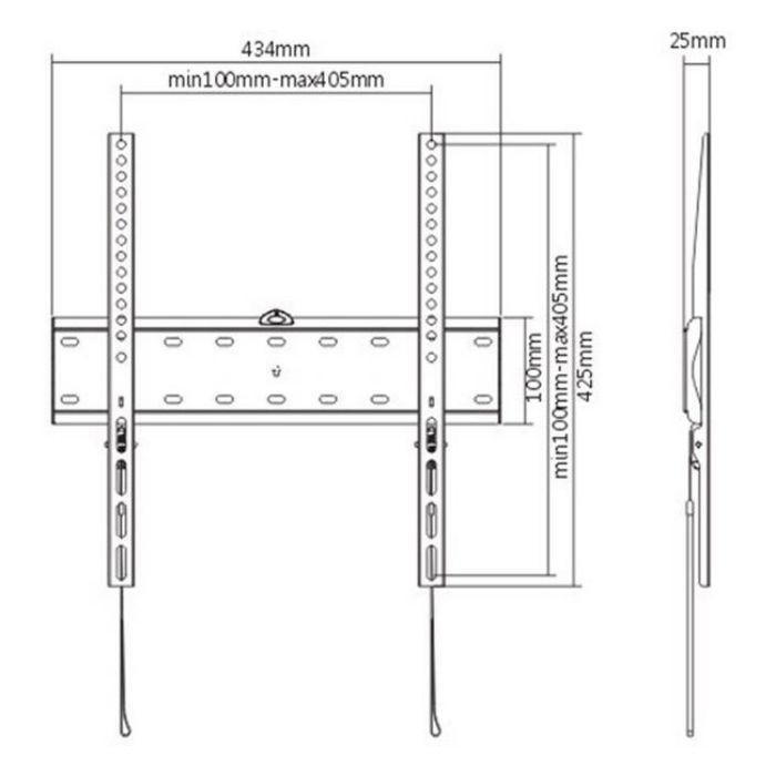 Suporte de Parede TV GEMBIRD WM-55F-02 (400 x 400 mm - 200 x 200 mm - 139,7 cm - Preto), miniatura 2