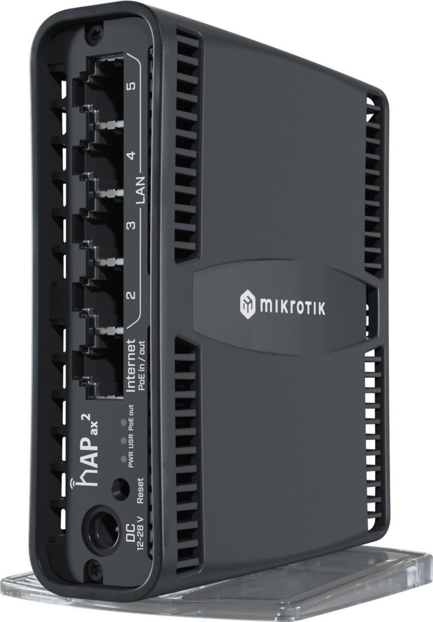 Router Wi-Fi MIKROTIK hAP ax² C52iG-5HaxD2HaxD-TC (Wi-Fi 6 - 1200 Mbit/s - Dual Band - Preto)