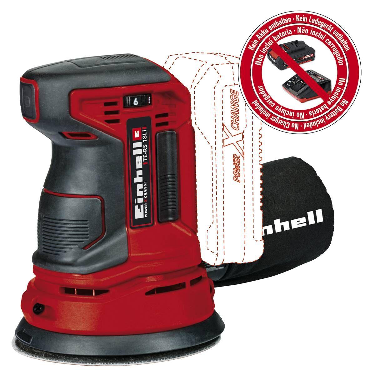 Lixadora Excêntrica Sem Fios EINHELL TE-RS 18 Li Solo (18 V - Disco de lixa 12,5 cm)