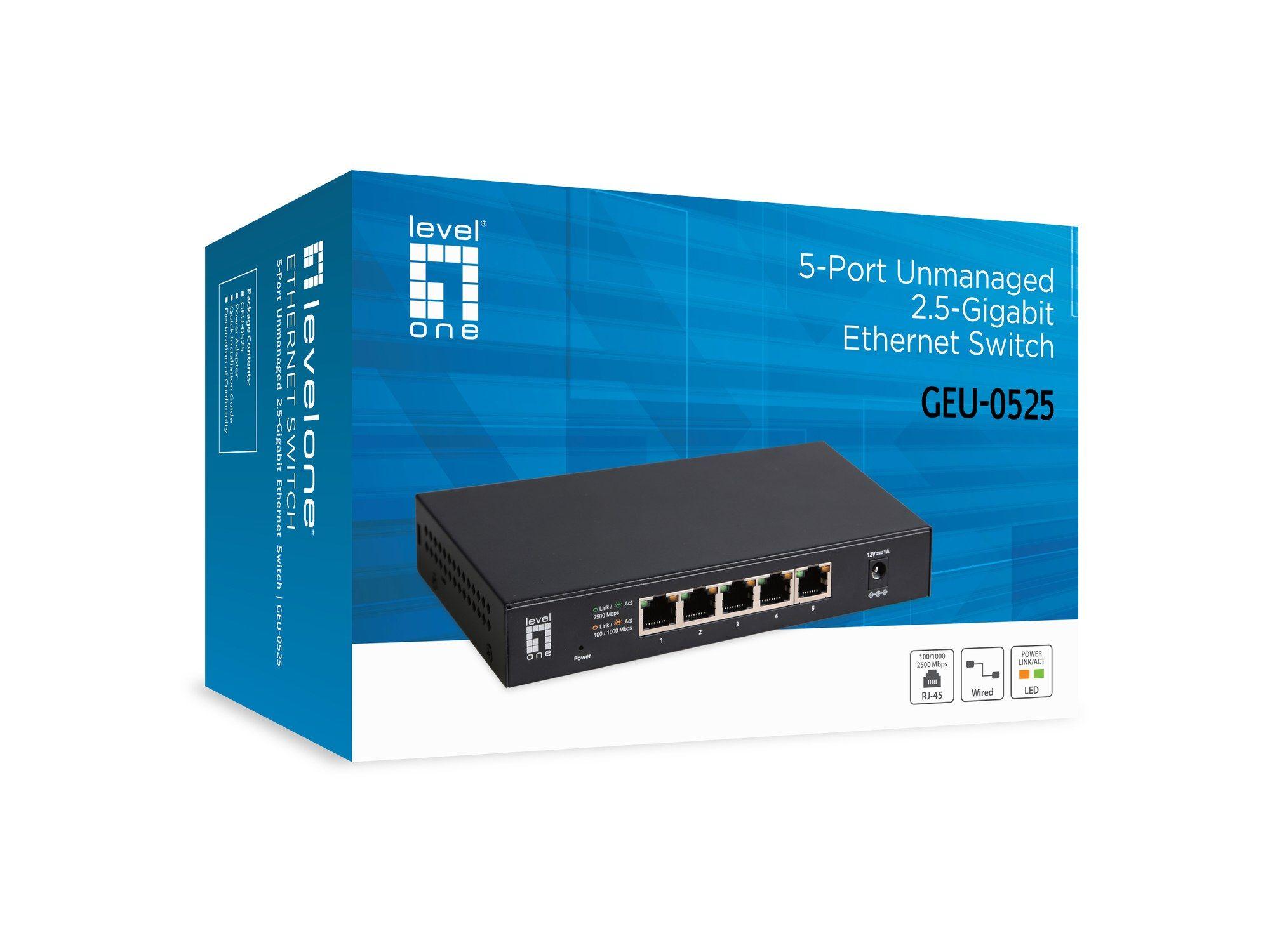 Switch de Rede LEVELONE GEU-0525 (2.5G Ethernet - 4 MB - 25 Gbit/s - Preto), miniatura 5