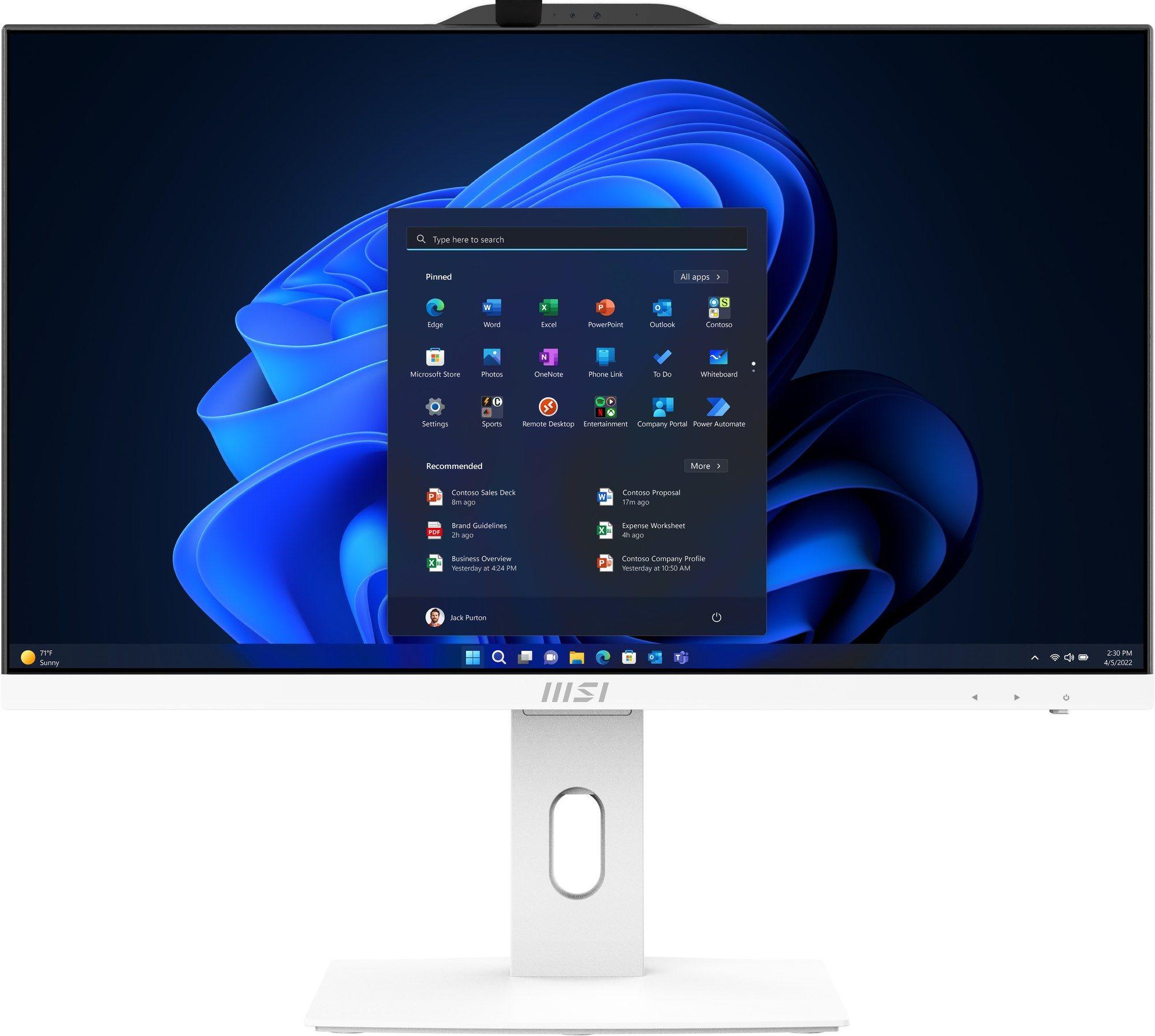 Computador All-in-One MSI PRO AP242P 14M-691EU (Core i5-14400 - 16GB DDR5 - 512GB SSD - 23,8" Full HD - Branco), miniatura 2