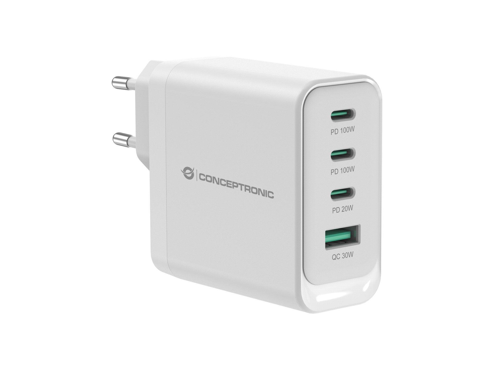 Carregador de Parede CONCEPTRONIC ALTHEA22W100 (100 W - Sim, versão 3.0 - Branco)