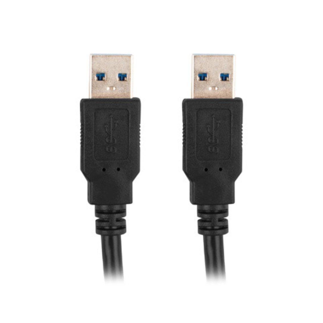 Cabo USB-A Macho-Macho LANBERG CA-USBA-30CU-0010-BK (1 m - USB-A macho - Preto)