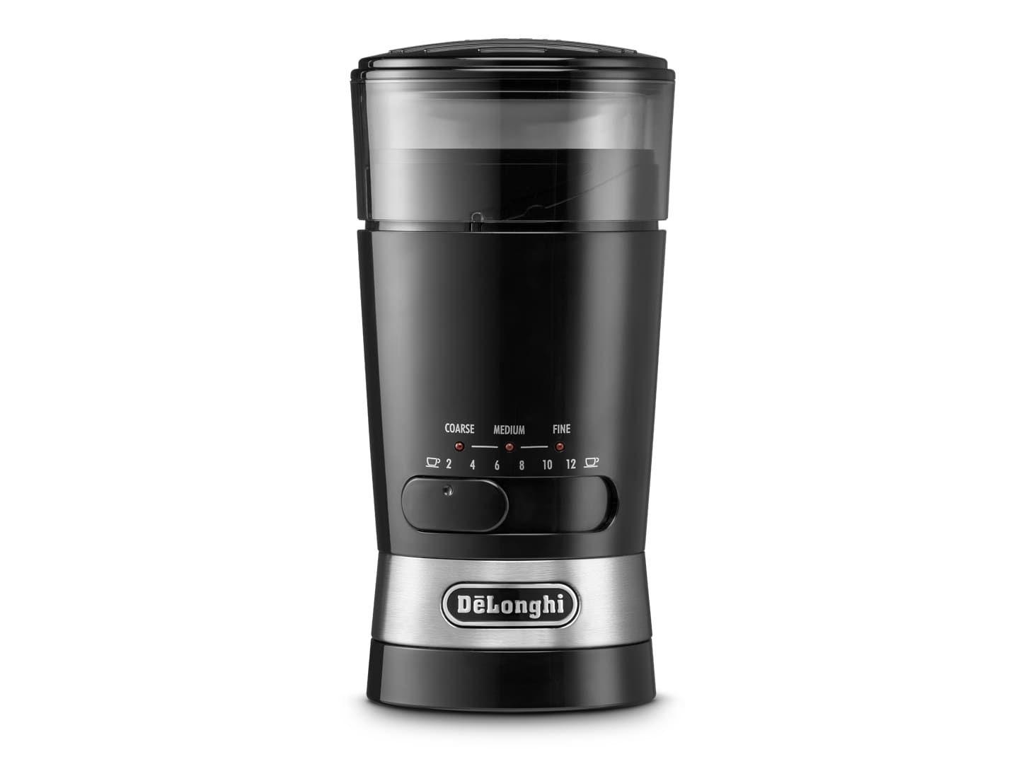 Moinho de Café Elétrico DELONGHI KG210 (170 W - 90 g - Aço inoxidável - Preto)