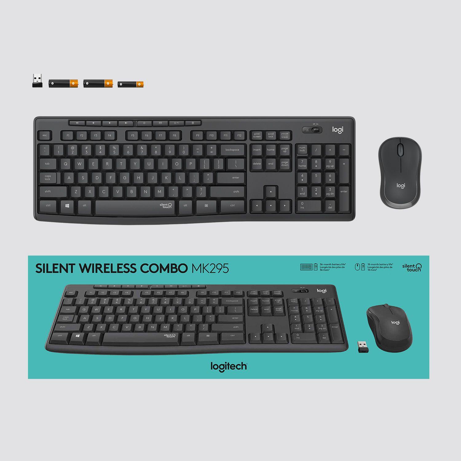 Conjunto Teclado e Rato LOGITECH MK295 Silent (Estados Unidos - Tamanho completo - RF Wireless - Grafite) — miniatura 9