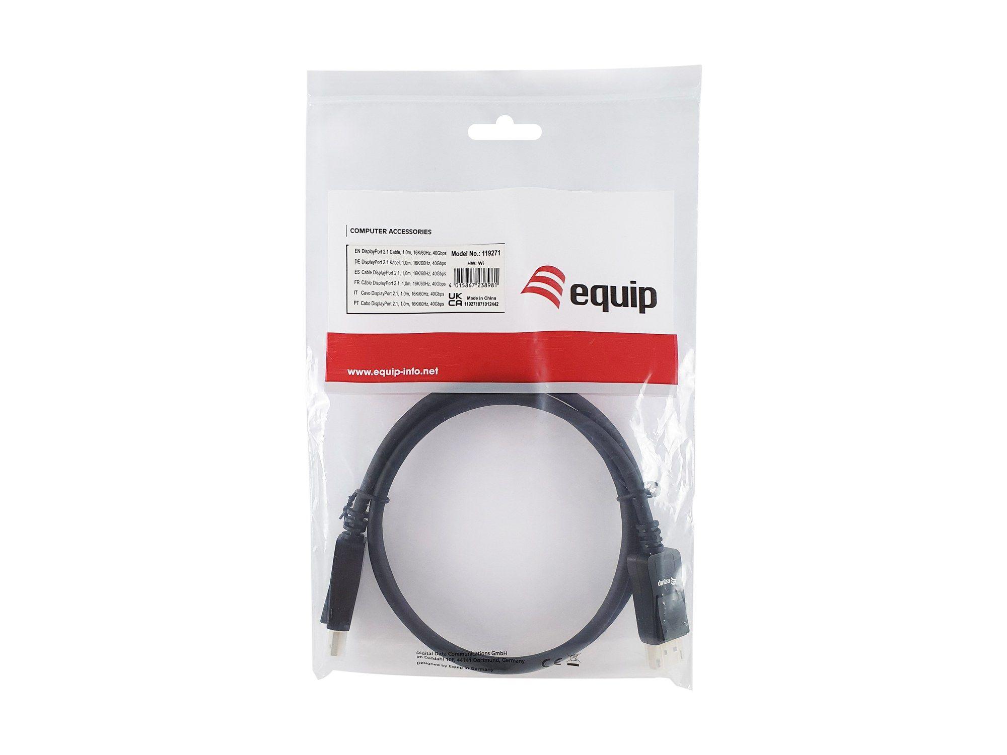 Cabo DisplayPort EQUIP 119271 (1 m - DisplayPort macho - Preto), miniatura 3
