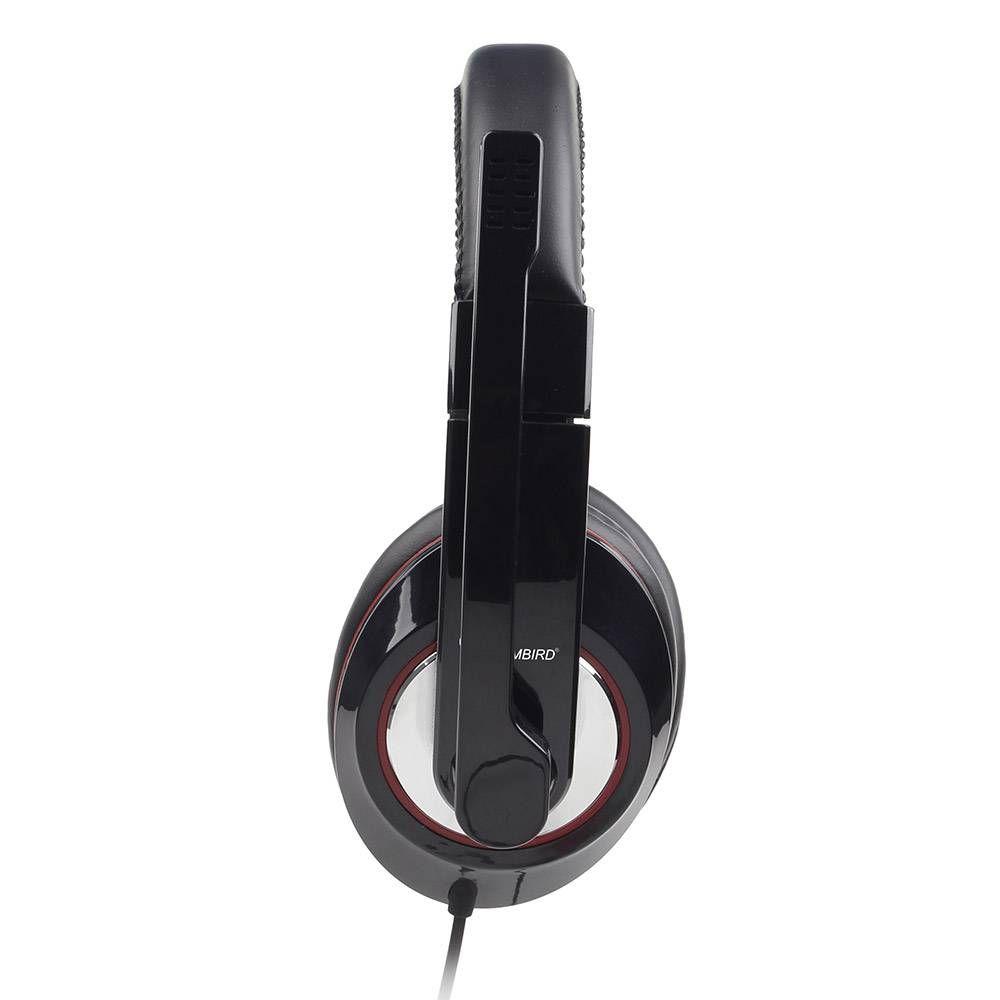 Headset GEMBIRD MHS-U-001 (Binaural - Com fios - Circum-aural - Preto/Vermelho) — miniatura 3