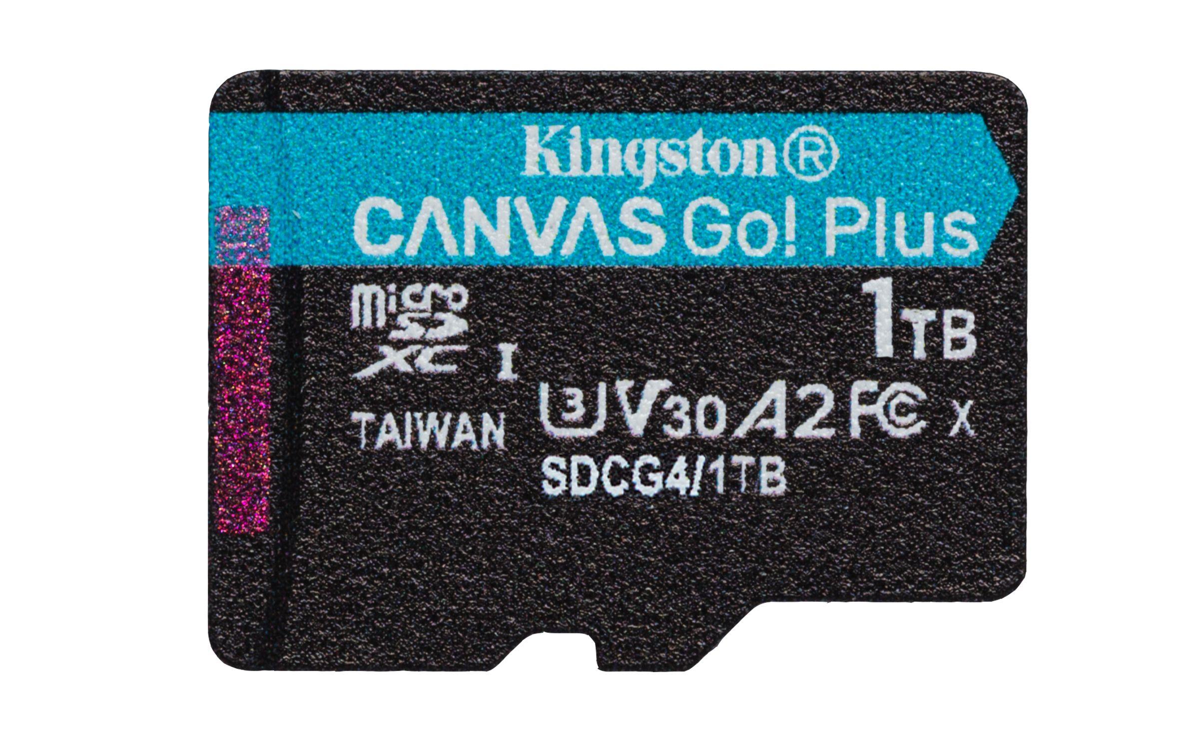 Cartão de Memória KINGSTON Canvas Go! Plus SDCG4/1TBSP (1TB - Classe 10 - 200 MB/s - Preto e Turquesa)