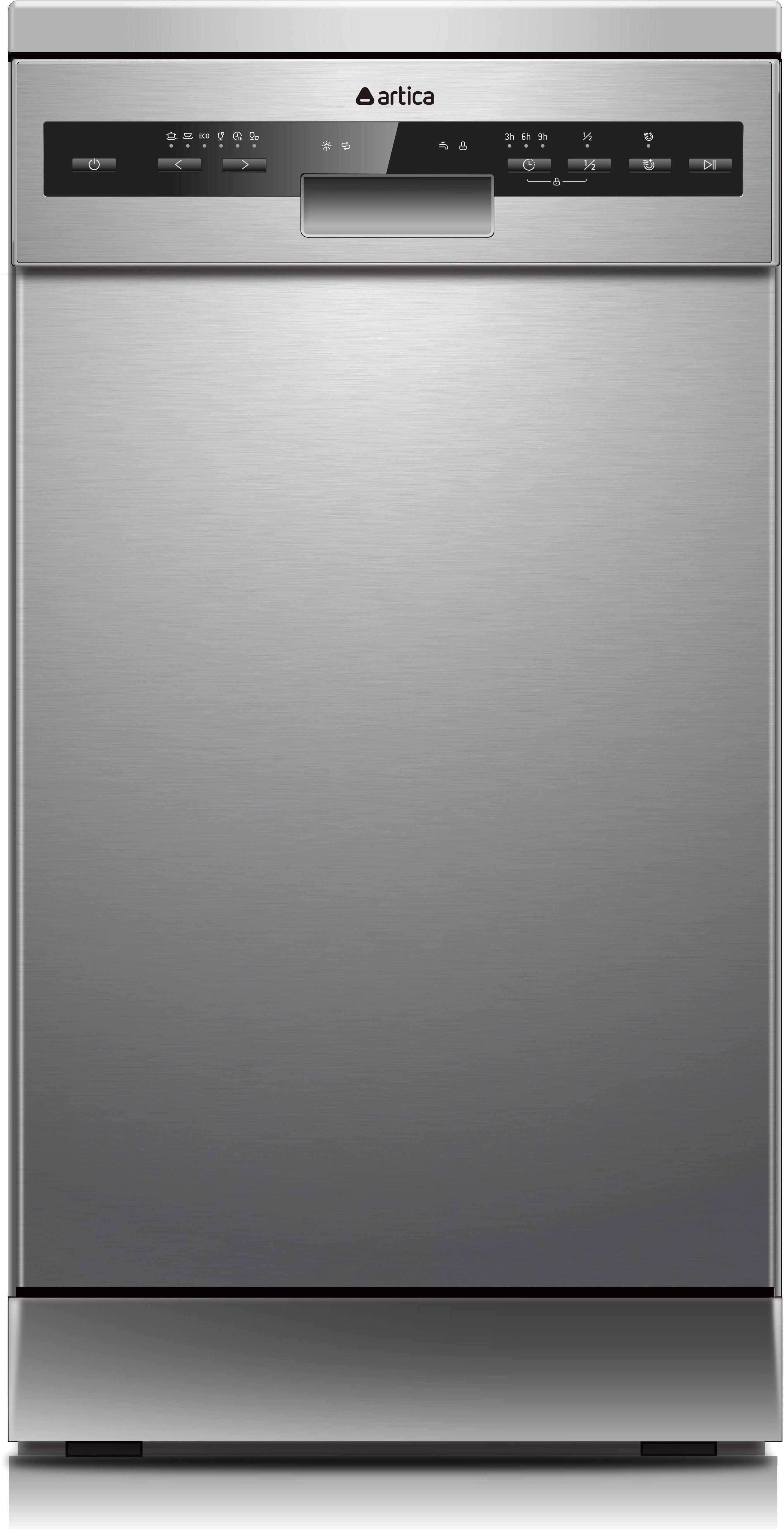 Máquina de Lavar Loiça Independente ARTICA WASHLINE45EI (49 dB - Altura 84,5 cm - 45 cm - Inox)