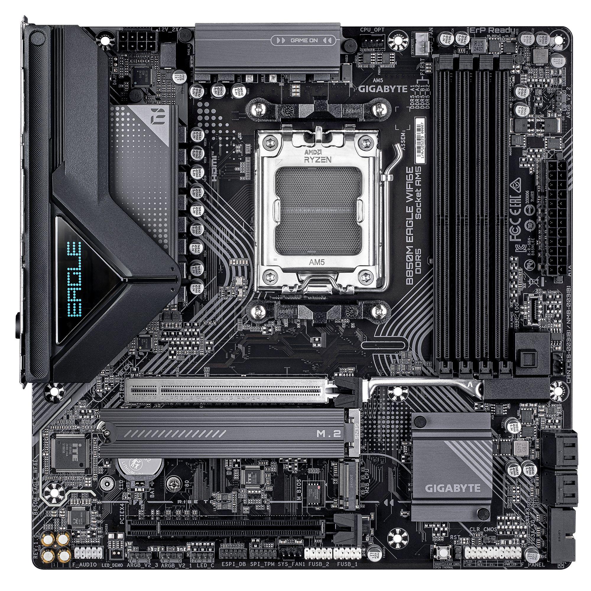 Motherboard GIGABYTE B850M EAGLE WIFI6E (AM5 - micro-ATX - Duplo canal - Castanho escuro), miniatura 2