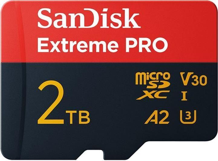 Cartão de Memória SANDISK Extreme PRO SDSQXCD-2T00-GN6MA (2TB - Classe 10 - 250 MB/s - Preto e Vermelho)