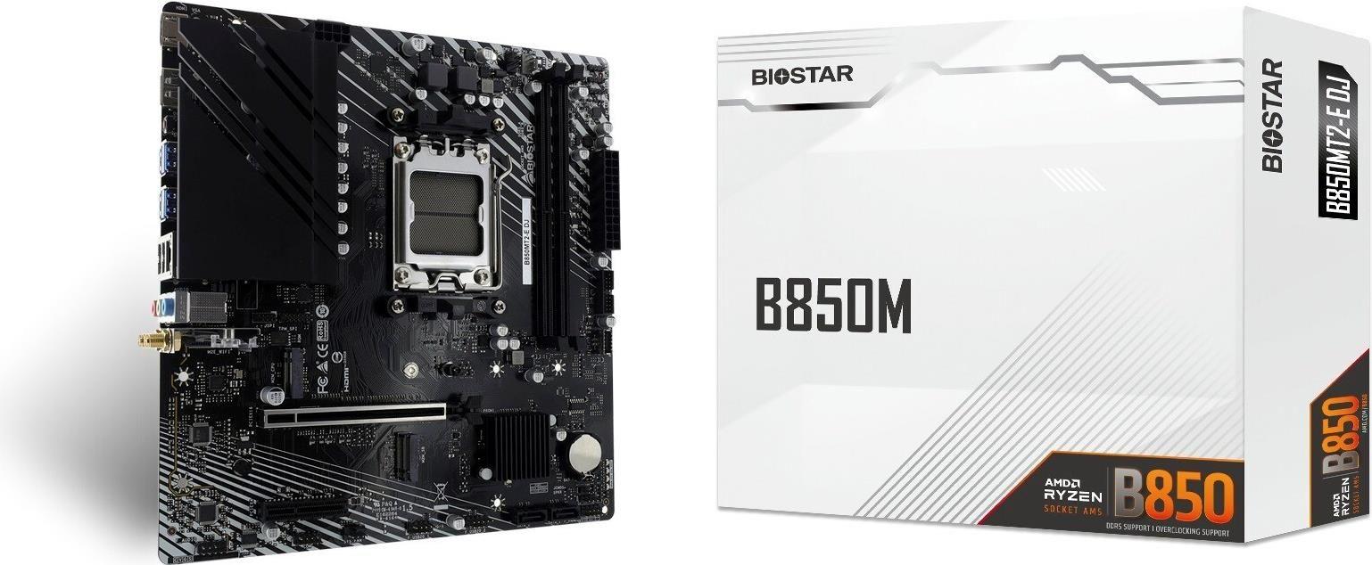 Motherboard BIOSTAR B850MT2-E DJ (AM5 - Micro-ATX - Duplo canal - Preto)