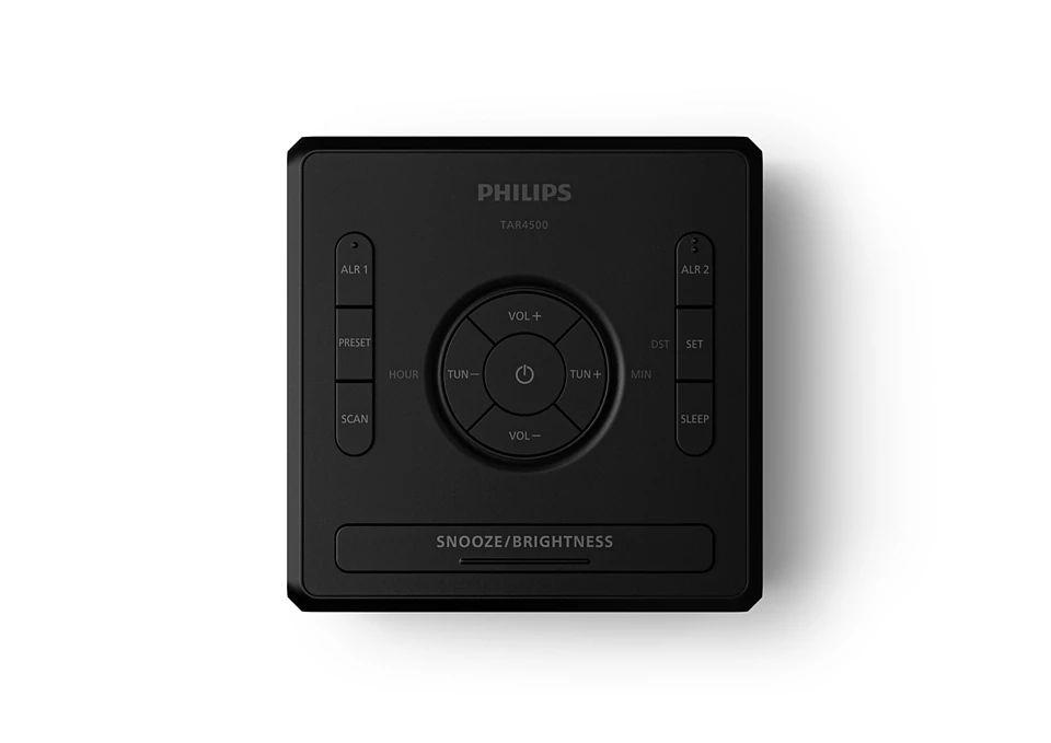 Rádio Despertador PHILIPS TAR4500/10 (2 W - Preto), miniatura 5
