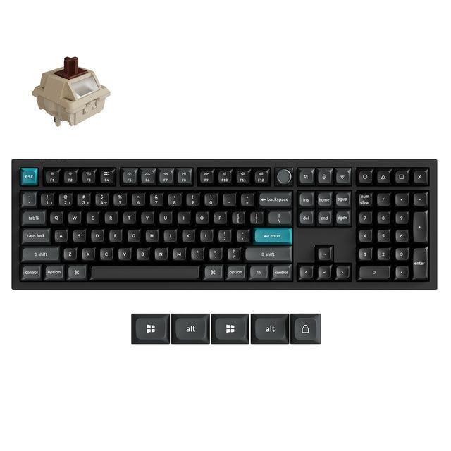 Teclado KEYCHRON Q6U-M3 (Internacional - Keychron Milk POM Brown - Tamanho completo - Preto)