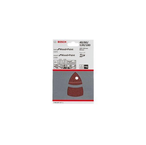 Conjunto de Folhas de Lixa BOSCH 2608607417 (Madeira - 102 x 62/93 mm - Vermelho e Branco), miniatura 3