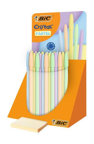 Caneta Esferográfica BIC Cristal Pastel (40 Unidades - Ponta 1 mm - Tinta Azul - Cores Sortidas)
