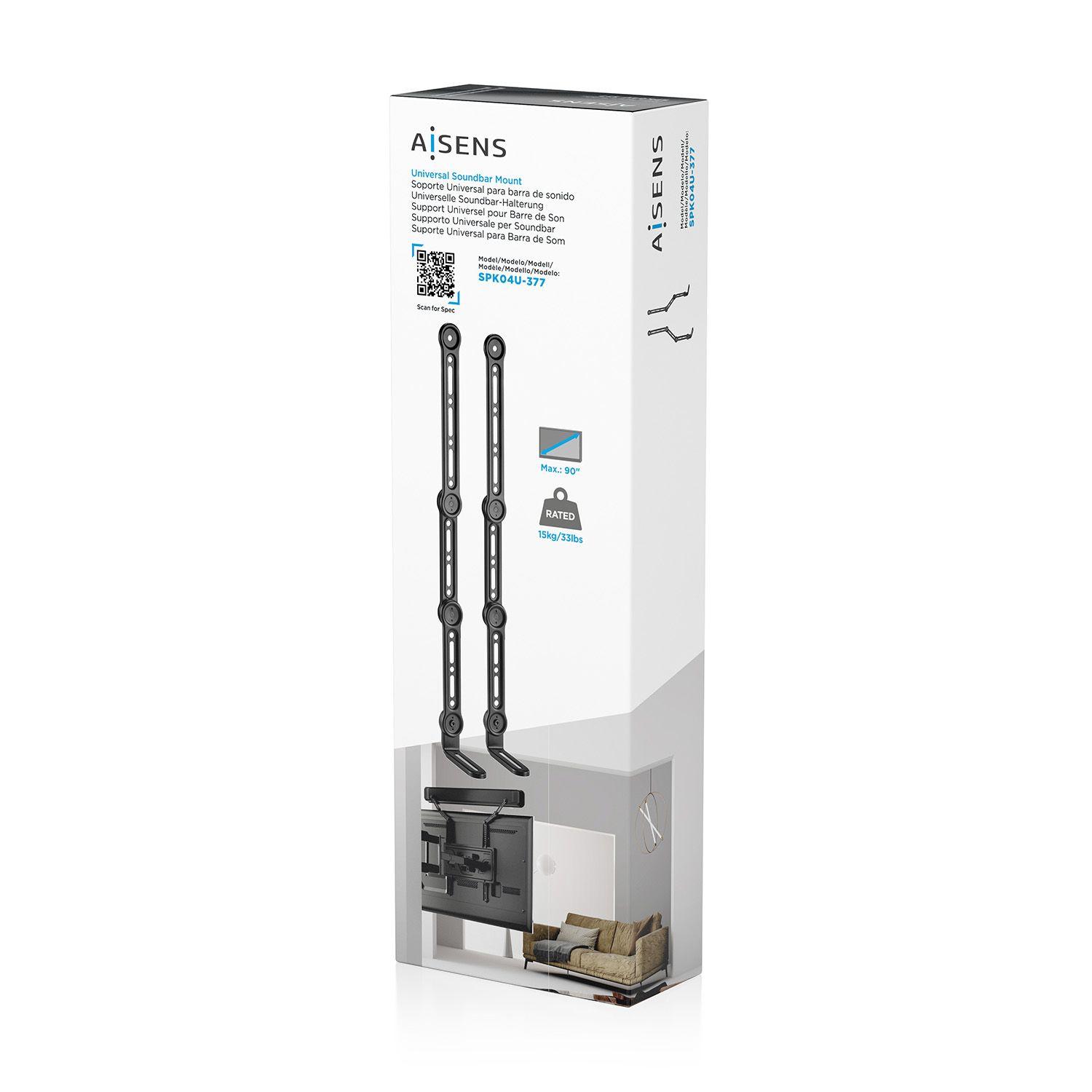 Suporte de Parede para Barra de Som AISENS SPK04U-377 (Preto), miniatura 6