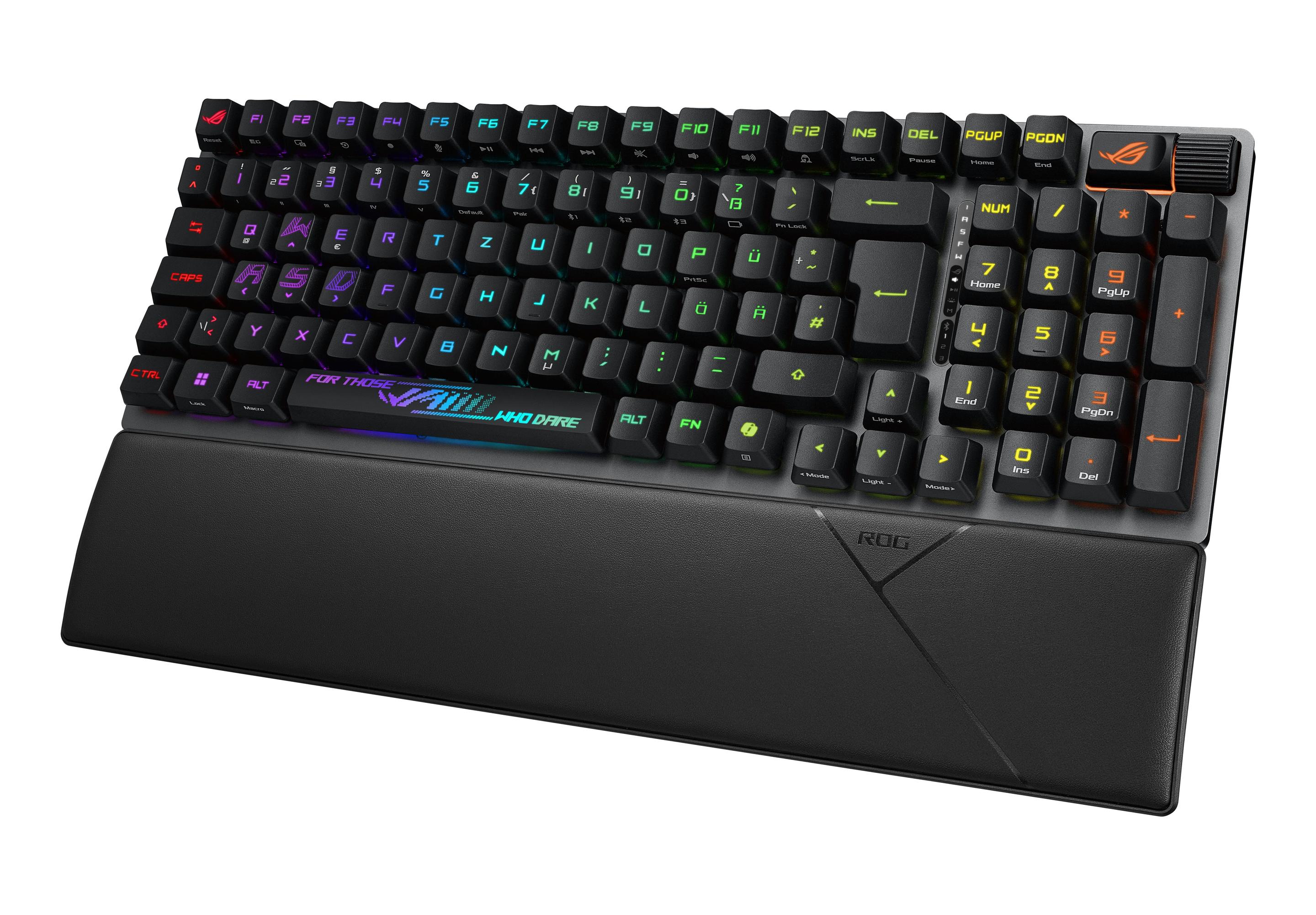 Teclado ASUS ROG Strix Scope II 96 RX Wireless (Teclas óticas - 96% - USB + RF Wireless + Bluetooth - Preto) — miniatura 3