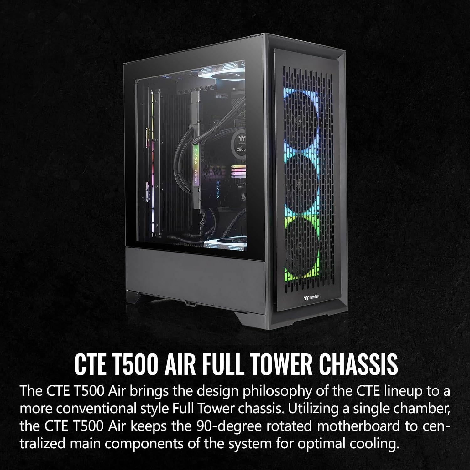 Caixa PC THERMALTAKE CTE T500 Air (Torre Completa - Ferro, ABS - 19,5 cm - Preto) — miniatura 2