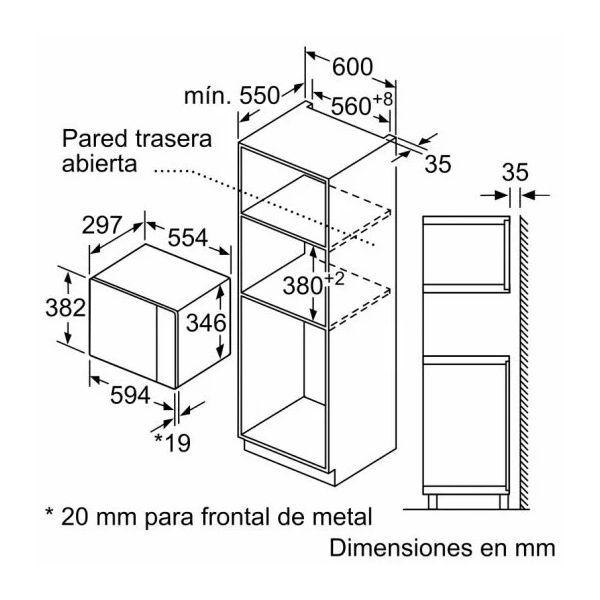 Micro-ondas Encastre BALAY 3CG5172N2 (800 W - 1000 W - 20 L - Preto), miniatura 5