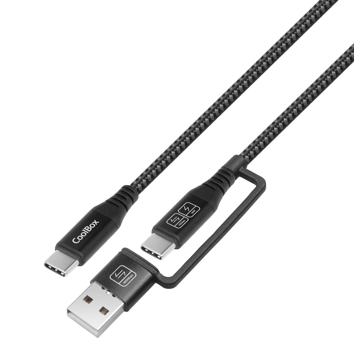 Cabo USB-C COOLBOX COO-CAB-UAC-60W (1,8 m - USB C - USB A/USB C)