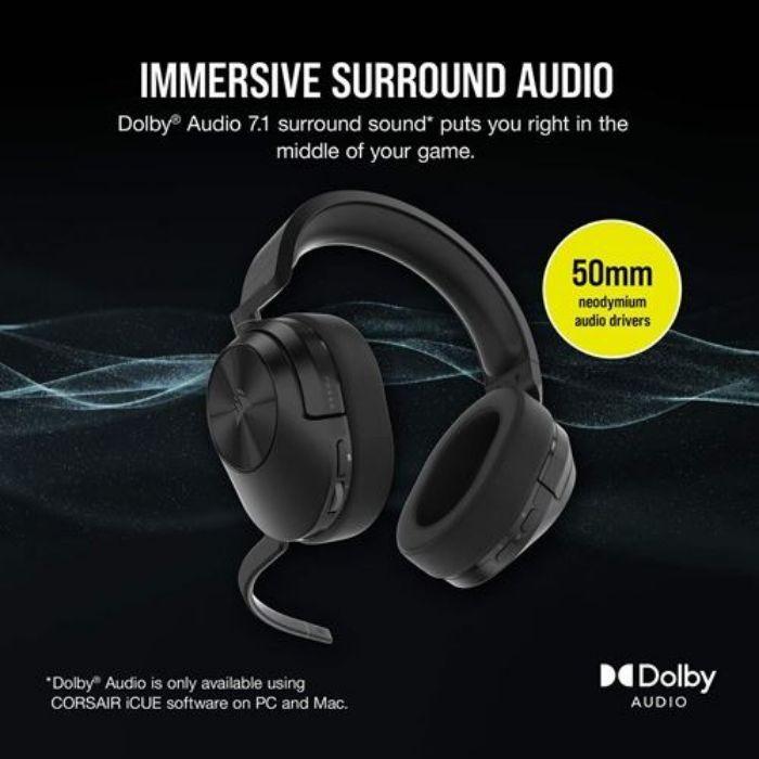 Headset Gaming CORSAIR HS55 Wireless (Binaural - Sem fios - Circum-aural - Preto), miniatura 3