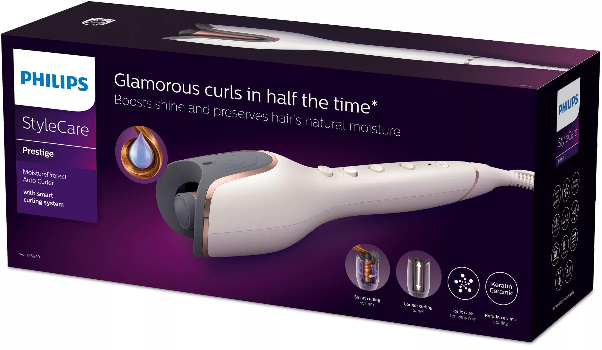 Modelador de Caracóis Automático PHILIPS StyleCare Prestige BHB878/00 (Keratin Ceramic - Branco) — miniatura 2