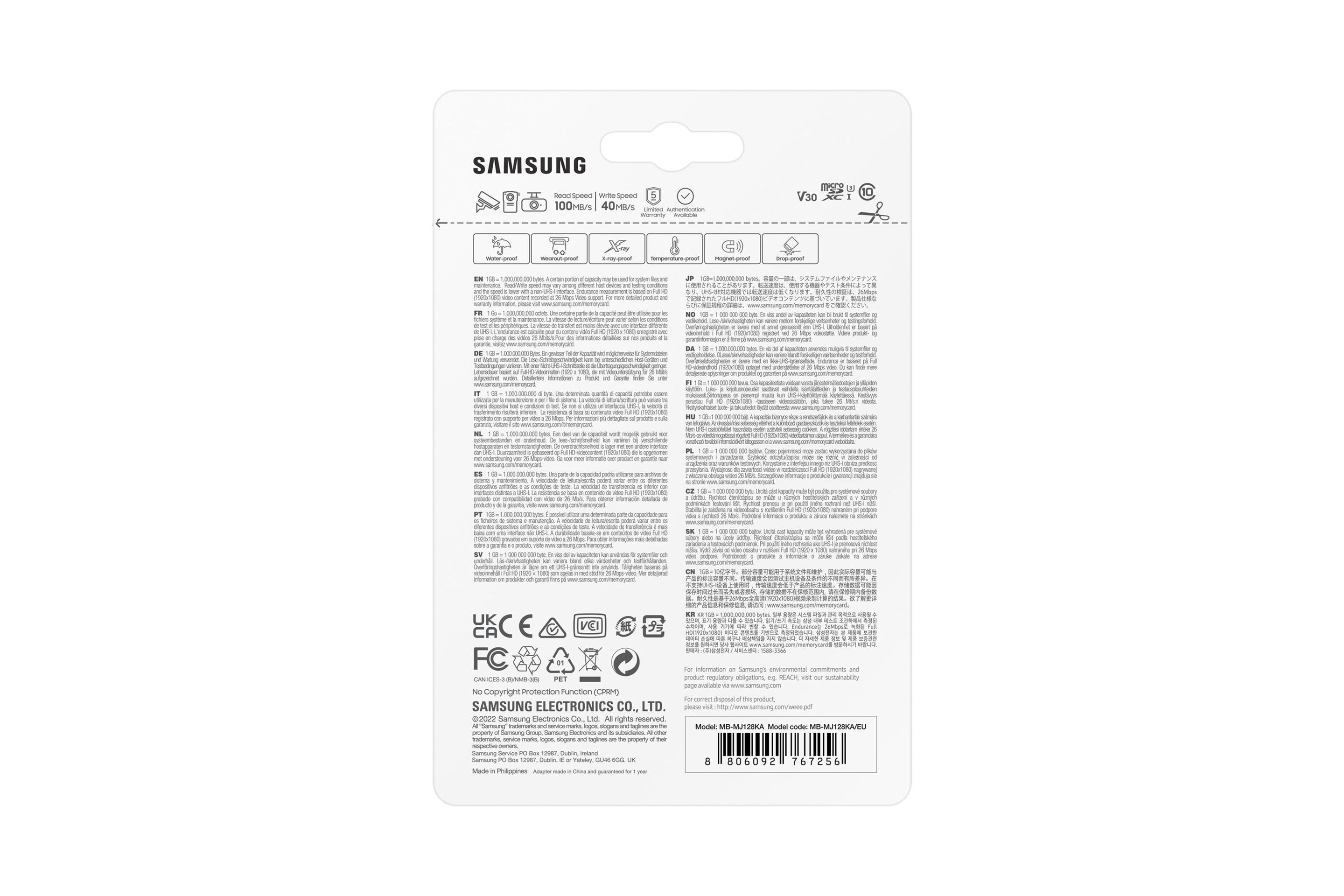 Cartão de Memória SAMSUNG PRO Endurance (128GB - Classe 10 - 100 MB/s - Branco), miniatura 6