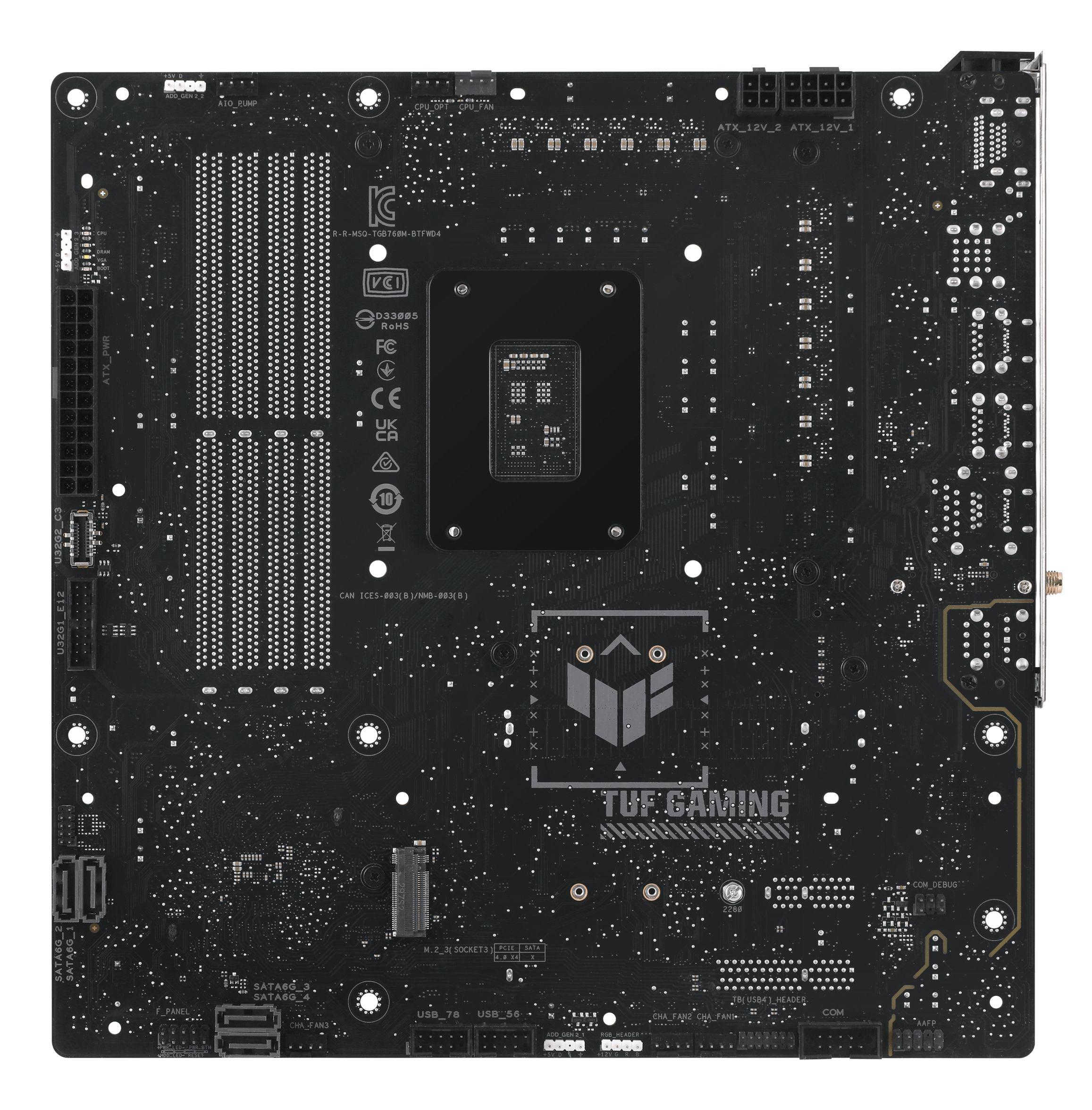 Motherboard ASUS TUF GAMING B760M-BTF WIFI D4 (LGA 1700 - micro ATX - Duplo canal), miniatura 2
