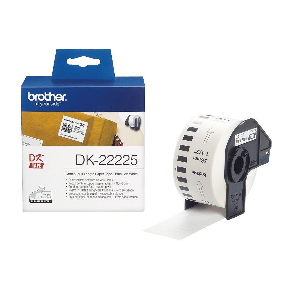 Rolo de Etiquetas Contínuas BROTHER DK-22225 (Preto sobre Branco)