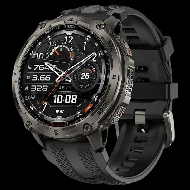 Smartwatch KOSPET Tank T4 (AMOLED 1,43" - GPS de Dupla Banda - Preto)