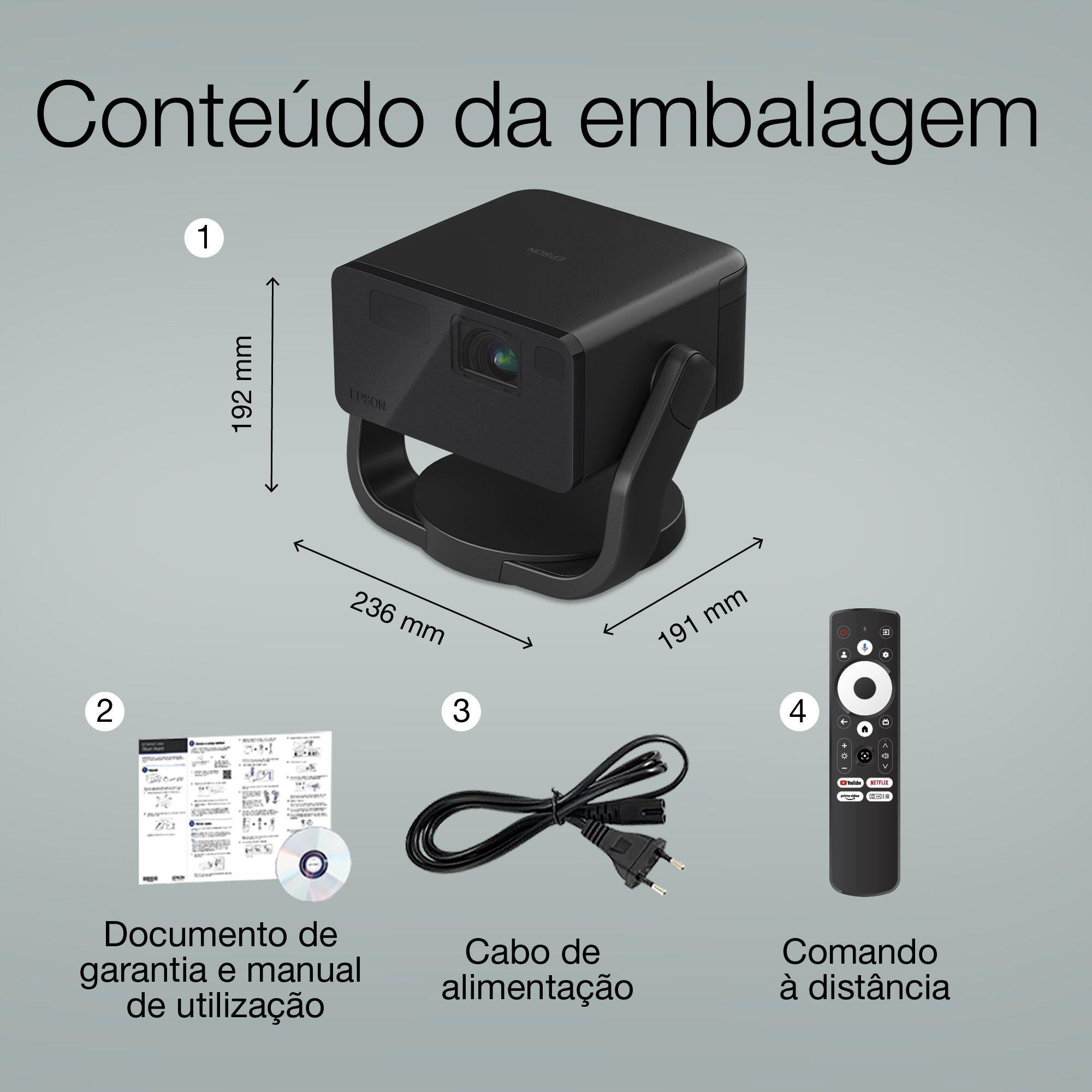 Projetor EPSON EF-22B (1080p - 30-150 polegadas - Google TV - Preto) — miniatura 6